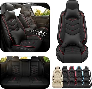 ADERN Car Seat Covers for Mercedes-Benz C-Class 2000-2026, Premium Nappa Leather Car Seat Cover, Stylish Sport Seat Covers, Automobile Seat Cover Sets.Luxury 5 Seats/Black