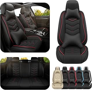 ADERN Car Seat Covers for Lincoln Navigator 2000-2026, Premium Nappa Leather Car Seat Cover, Stylish Sport Seat Covers， Automobile Seat Cover Sets.(Luxury 5 Seats/Black)