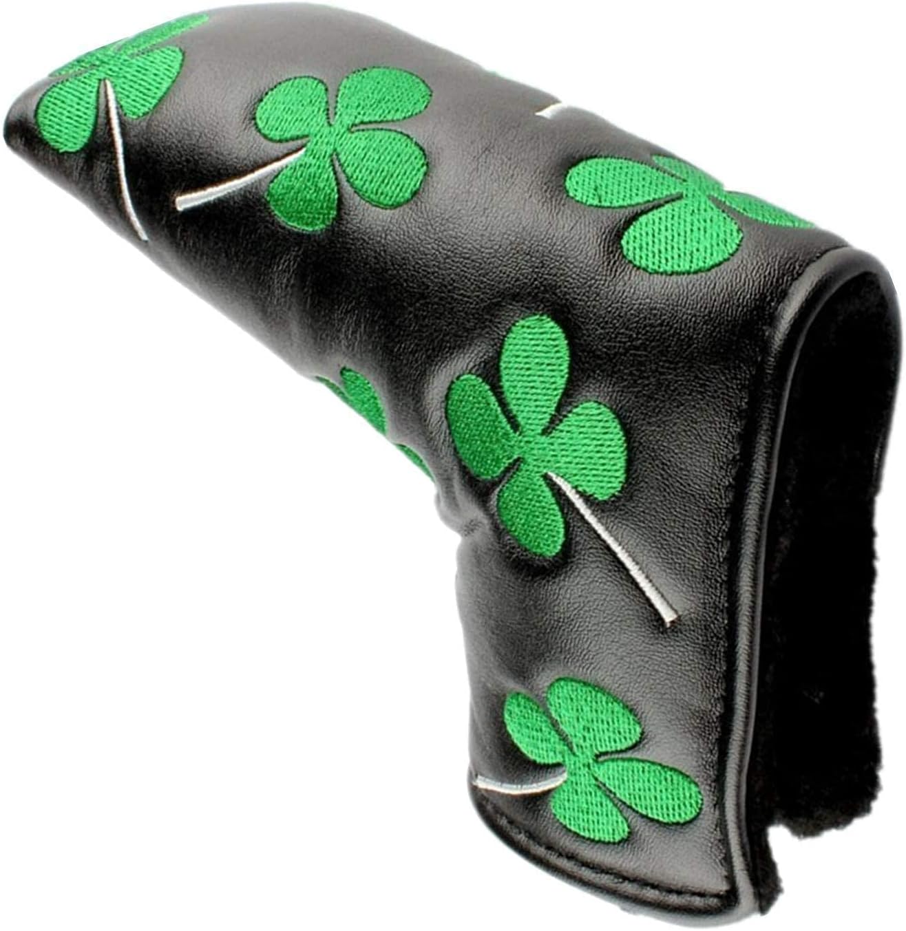 Golf Headcovers for Putter Club PU Leather Fabric Value Pack Putters Headcover Shamrock Embroidered Design Waterproof Lightweight Fahion Fit All Brands Putter Clubs (Black) - Image 3
