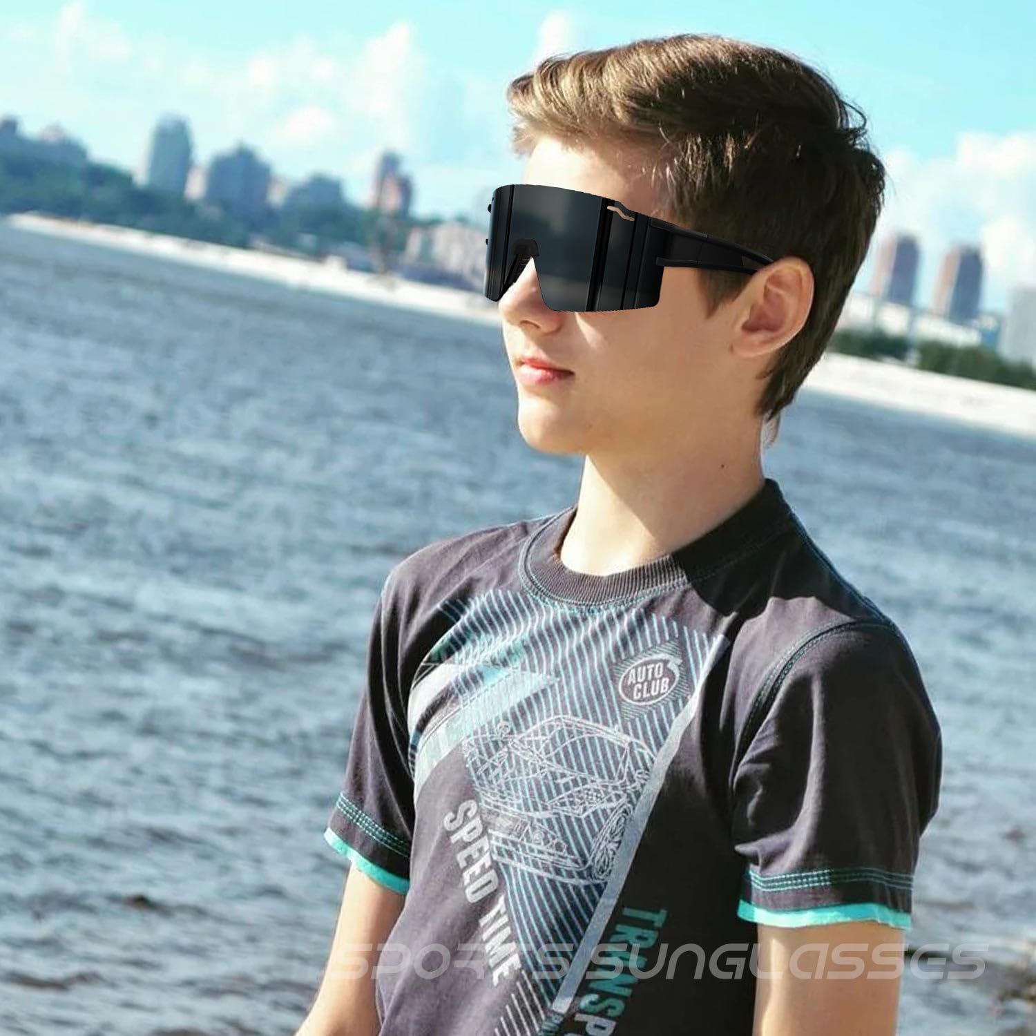 SPOSUNE Youth Baseball Sunglasses 3PACK Kids Sunglasses for 6-16 Boys Girls UV400 Protection Softball Cycling Glasses