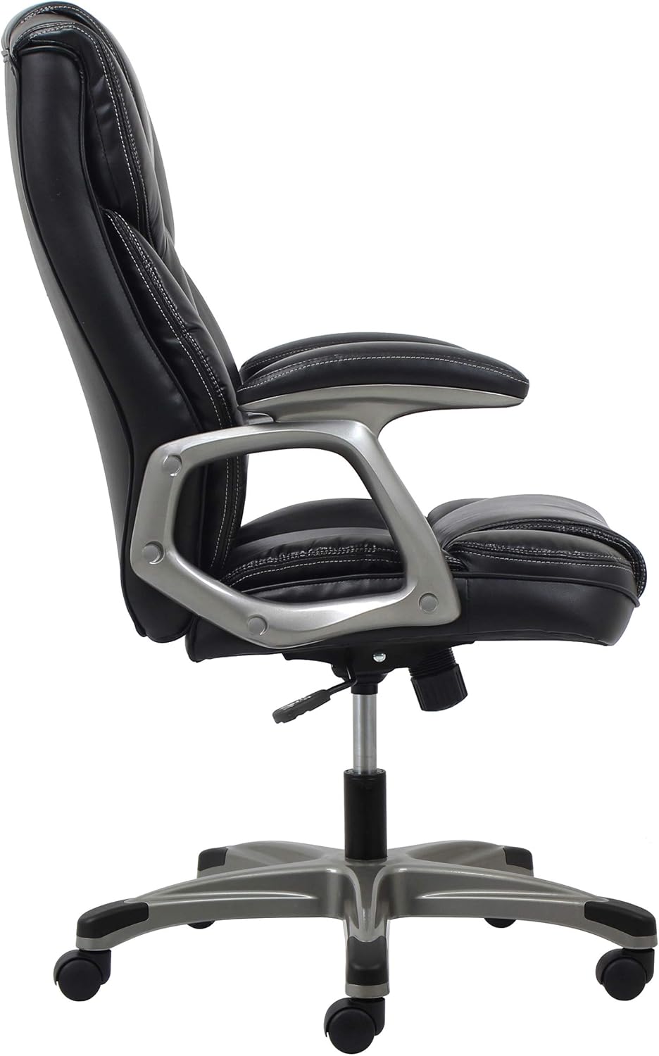 OFM ESS Collection High-Back Bonded Leather Executive Chair with Fixed Arms, Black