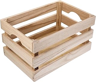 Luxshiny Storage Box Wooden Crate Office Storage Basket Holder Handheld Clothing Basket for Office Home and Decorative Display 11.8X7.9X6.3 Inch