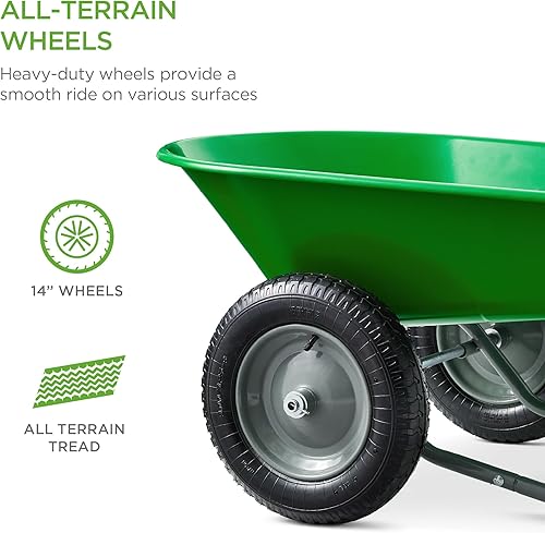 Vista 14 de Best Choice Products carretilla de jardín para hogar con doble rueda