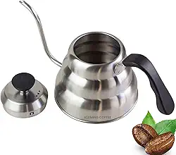 Chaleira Pescoço de Ganso para Café Coado e Chá, Chaleiras de fogão, Chaleira de Gotejamento de Café, Gooseneck, Aço Inoxidável,Tipo Hario Buono,800 ml.
