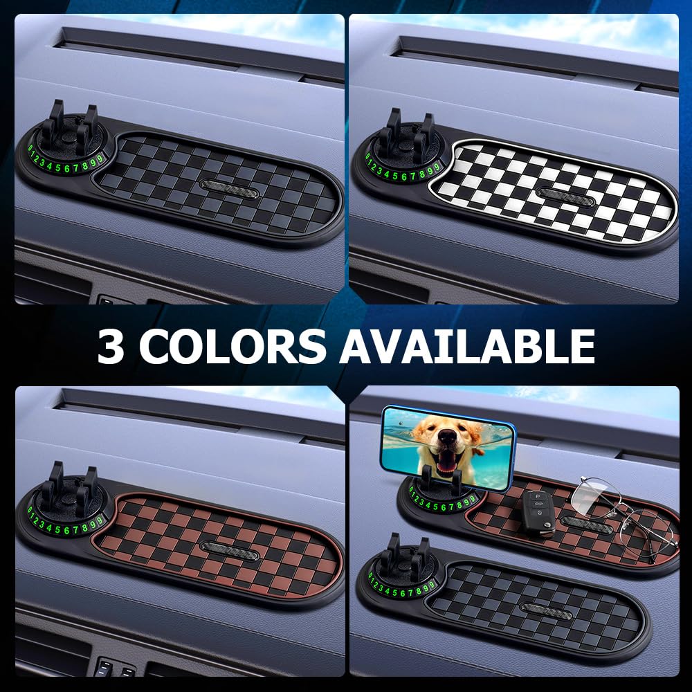 Multifunctional Vehicle-Mounted Anti-Slip Mat Slip Mat Auto Universal Phone Holder Rotatable Car Phone Holder Dashboard Mat Large Storage — view 7