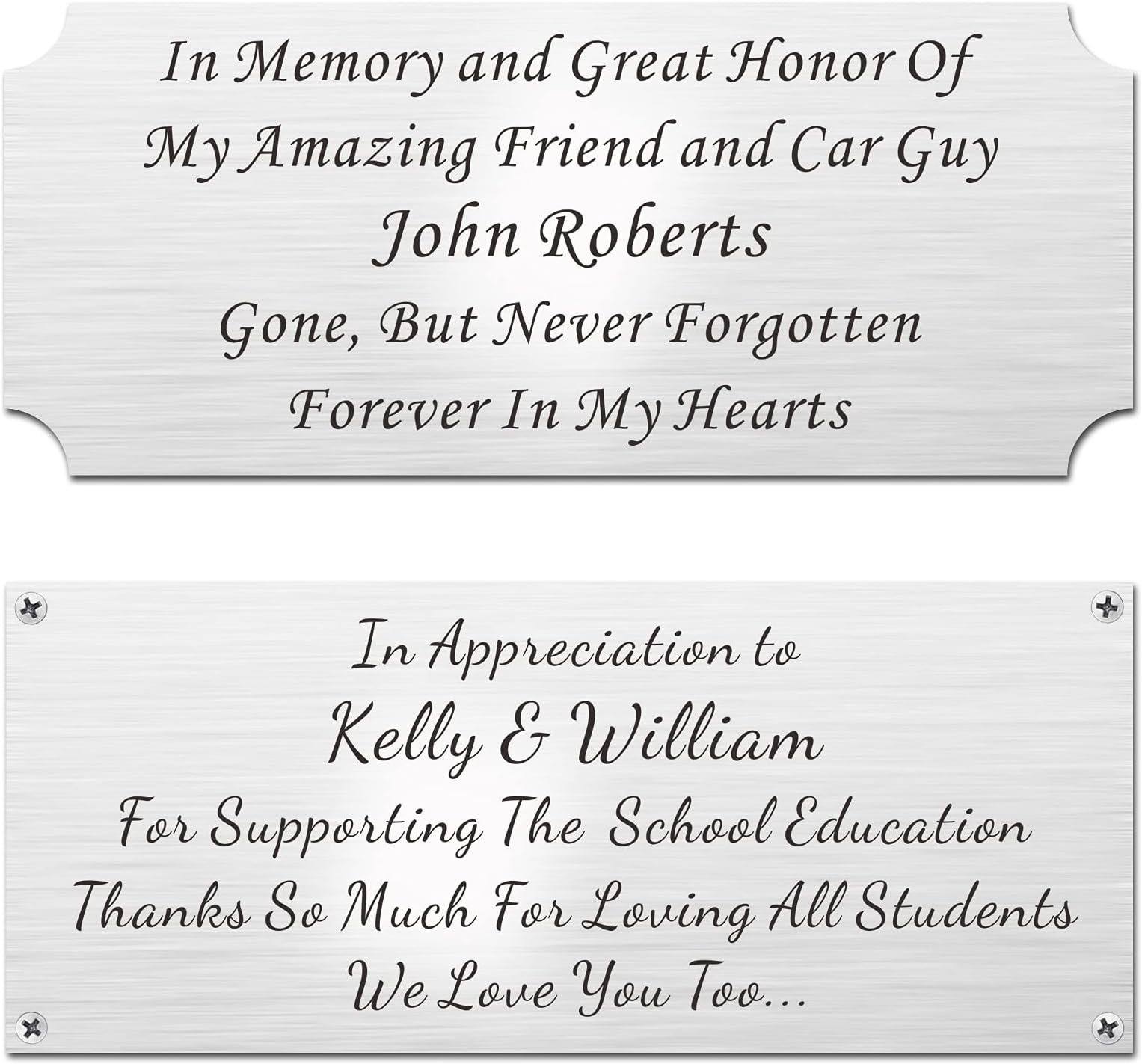 2.5" H x 6" W, Personalized, Custom Laser Engraved, Brushed Stainless Steel Plate Picture Frame Name Label Art Tag for Frames, with Adhesive Backing or Screws