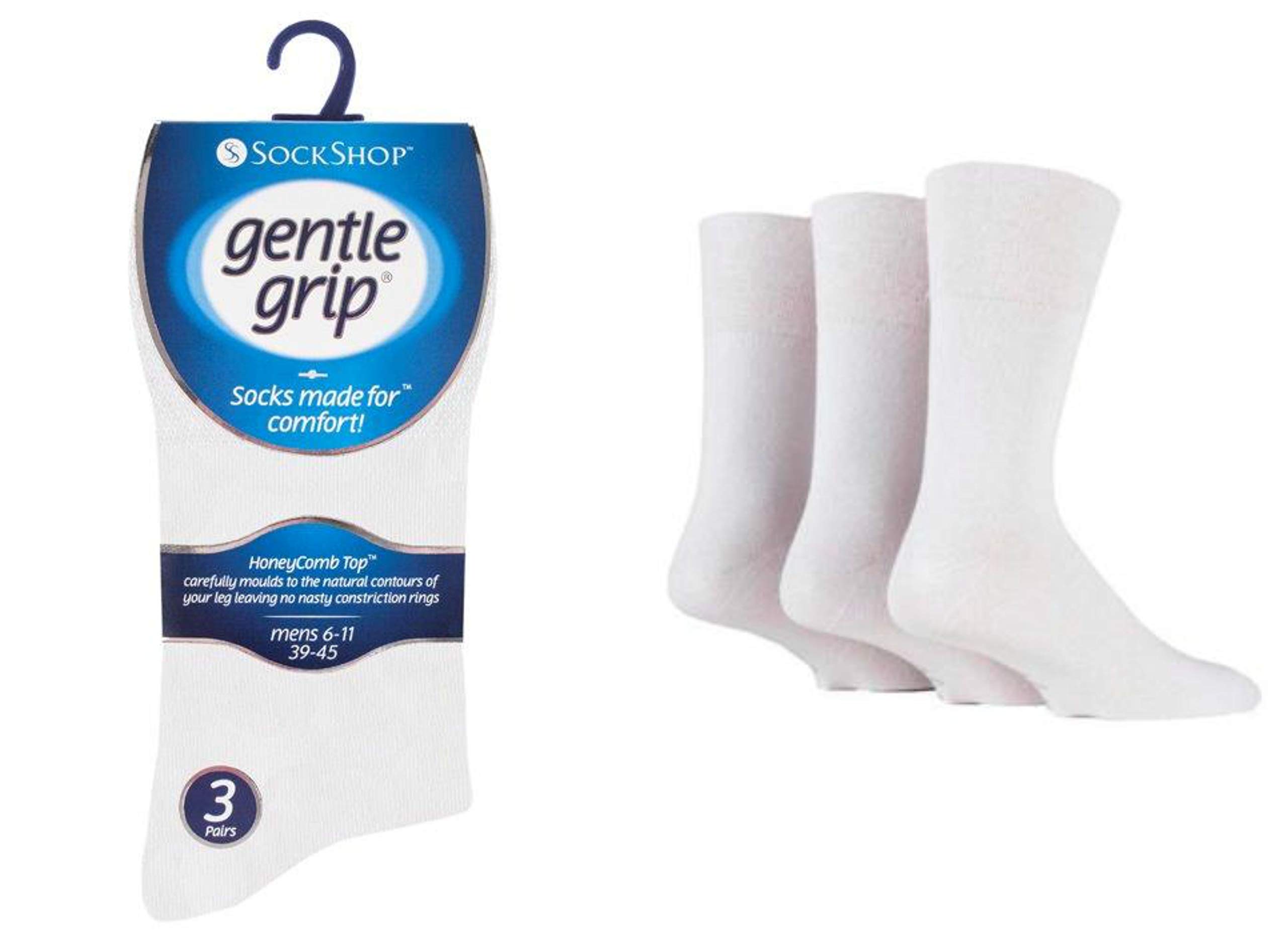 Gentle Grip Men's Colours 6 Pairs No Elastic Socks 6-11 Uk, 39-45 Eur Assorted (Rg50)