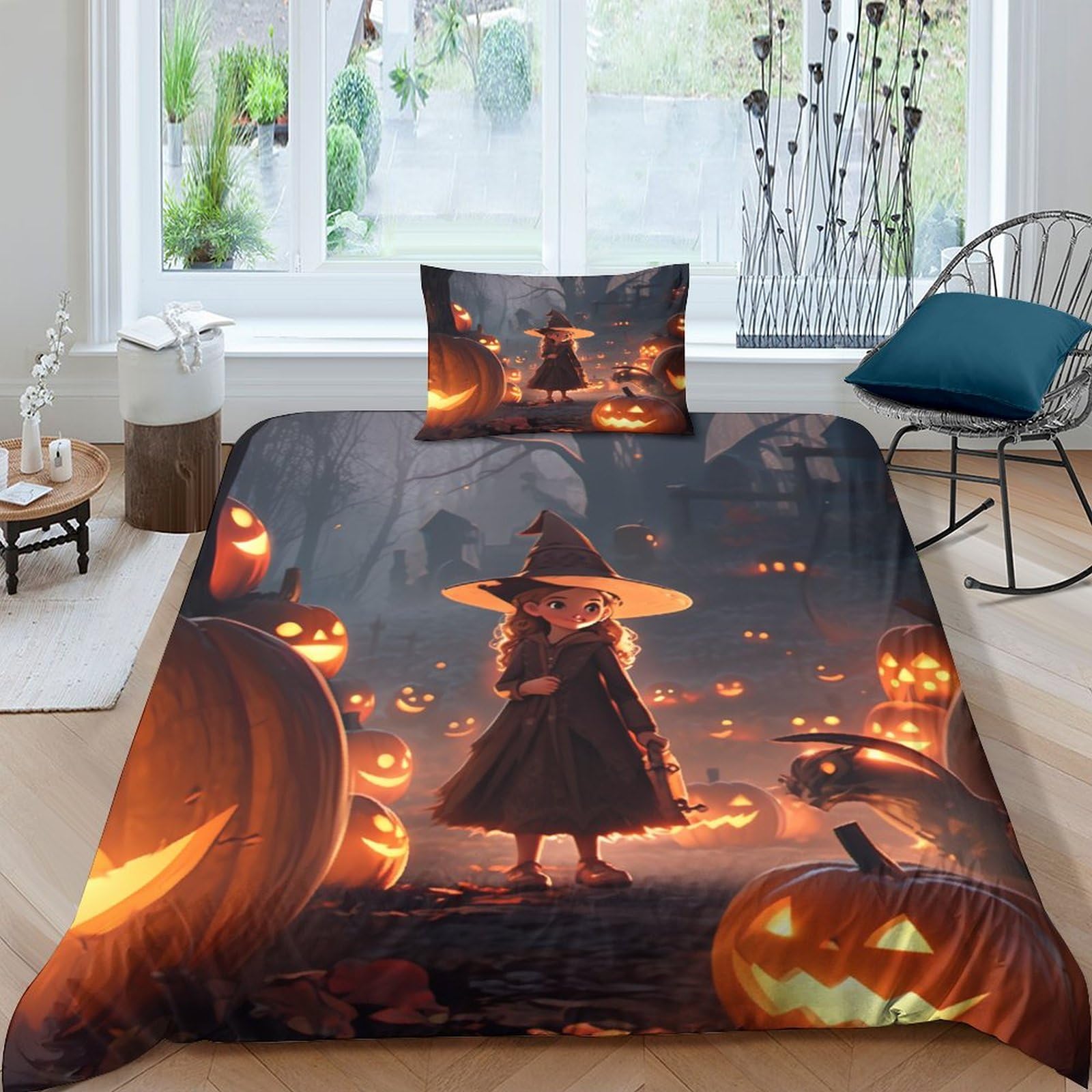 Parure de lit pour garçons et filles motif Halloween, idée cadeau originale