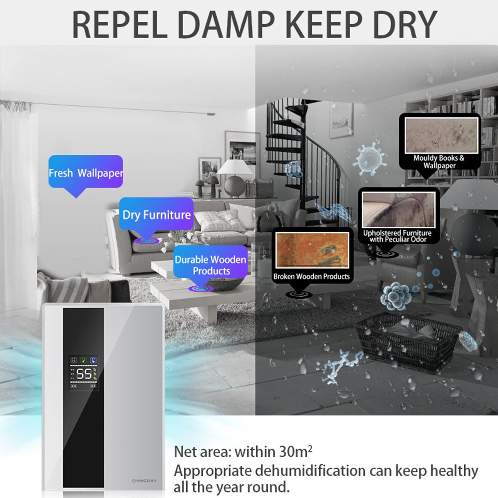 Amazon | 110V除湿機 衣類乾燥機【2023最新家用除湿機 】2200ml 24時間