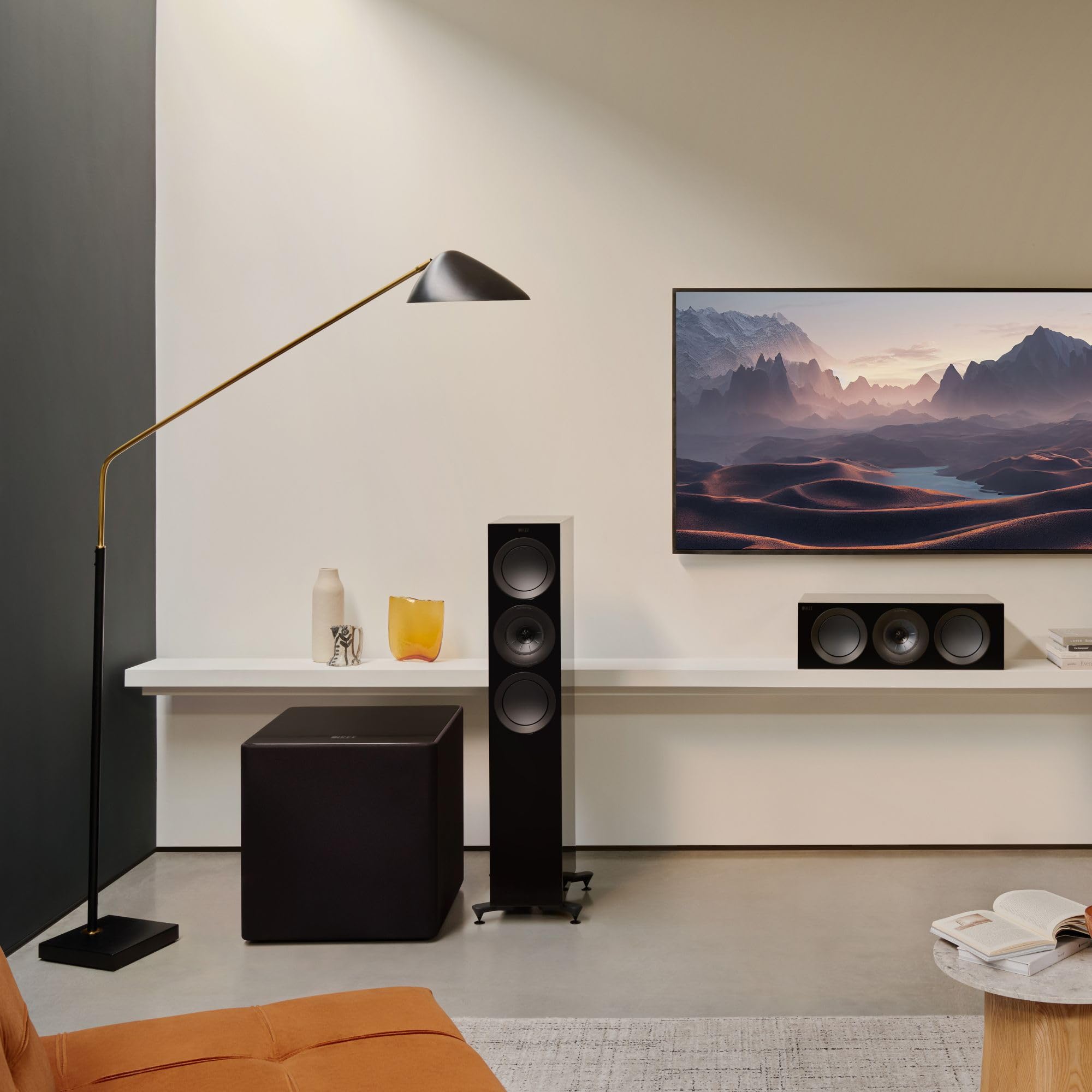 KEF Kube 15 MIE Subwoofer (Negro) | Amplificador de Clase D de 300 W RMS | Pedal para bajo de 15 Pulgadas | Algoritmo Inteligente iBX | Cable RCA fonográfico | Música | Home Cinema | Gaming