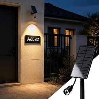 Mrzxy Solar Address Light Dusk to Dawn Outdoor Adjustable Angle Solar House Number Light 3200K Waterproof 4 Modes Landscape Lighting for Mailbox, Sign, Sconce, Wall (1, 3200.0, Kelvin)