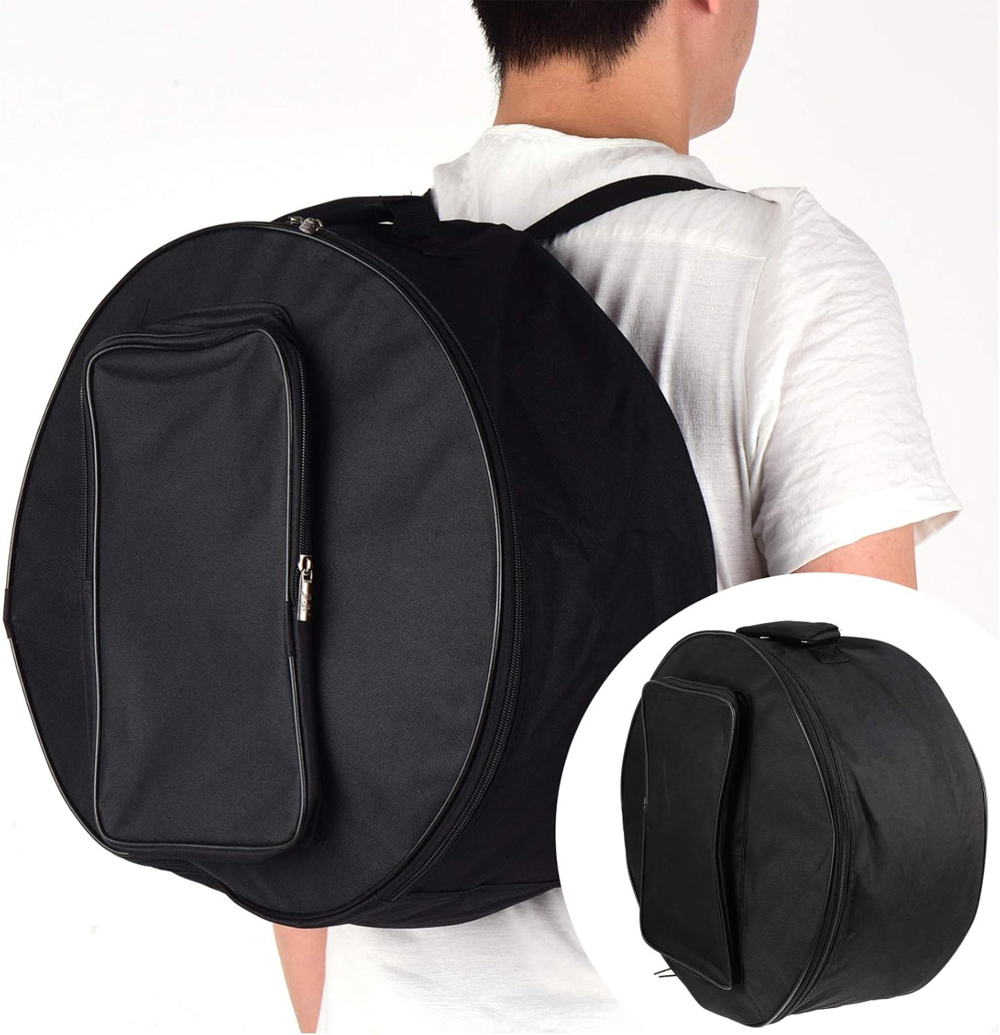 Black Backpack Travel Drum Set 13-14 Inch Dumb Drum Bag Practice Pad Bag Percussion Instruments Accessories Black Travel Backpack