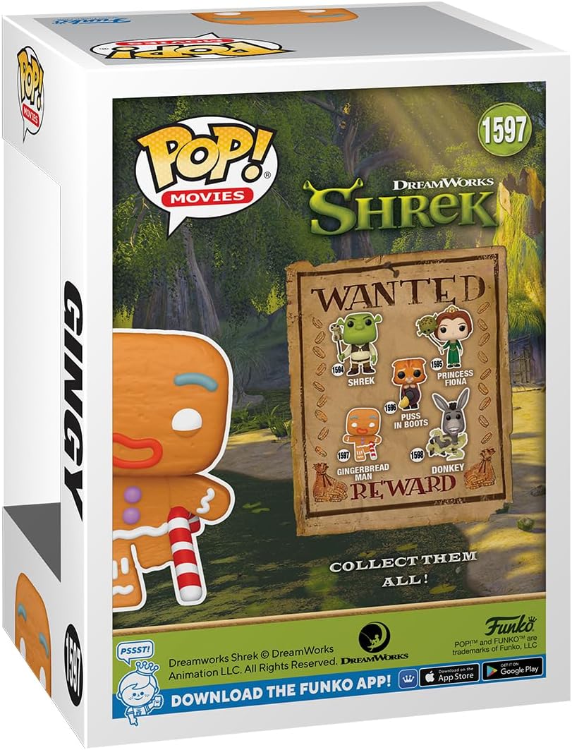 Funko POP! Movies: Shrek Dream Works 30th - Gingerbread Man Man - Collectable Vinyl Figure - Gift Idea - Official Merchandise - for Kids & Adults - Movies Fans - Model Figure for Collectors