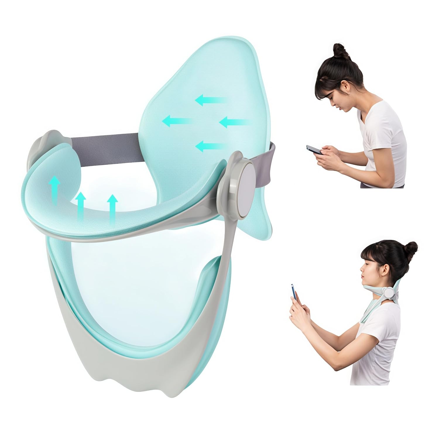 Adjustable Neck Brace Posture Corrector, Soft Ergonomic Support for Students and Office Workers, Prevents Head Bowing with 360 Degree Stretch, Suitable for All Ages