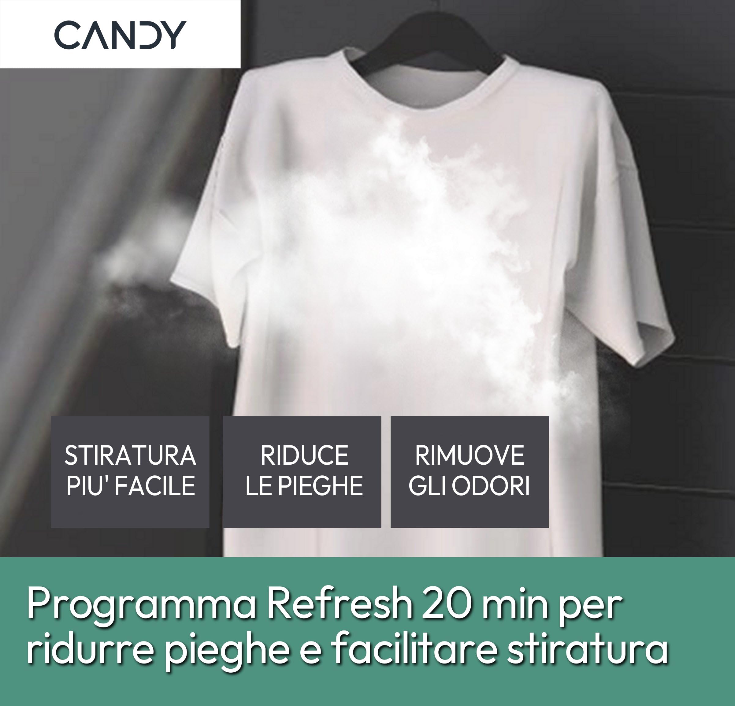 Candy Smart Pro CRO EH10N2TE-S, Asciugatrice 10KG, Pompa di Calore, Connetività Wi-Fi + BLE, App HOn, Woolmark Certification, Rumorosità (dB) 64, 85 x 59.6 x 58.5 cm(A x L x P cm), Bianca - Classe D