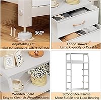 Vista 9 de Furnulem Cómoda alta con 4 cajones, torre de almacenamiento vertical para dormitorio, pasillo, entrada, habitación infantil, organizador de armario