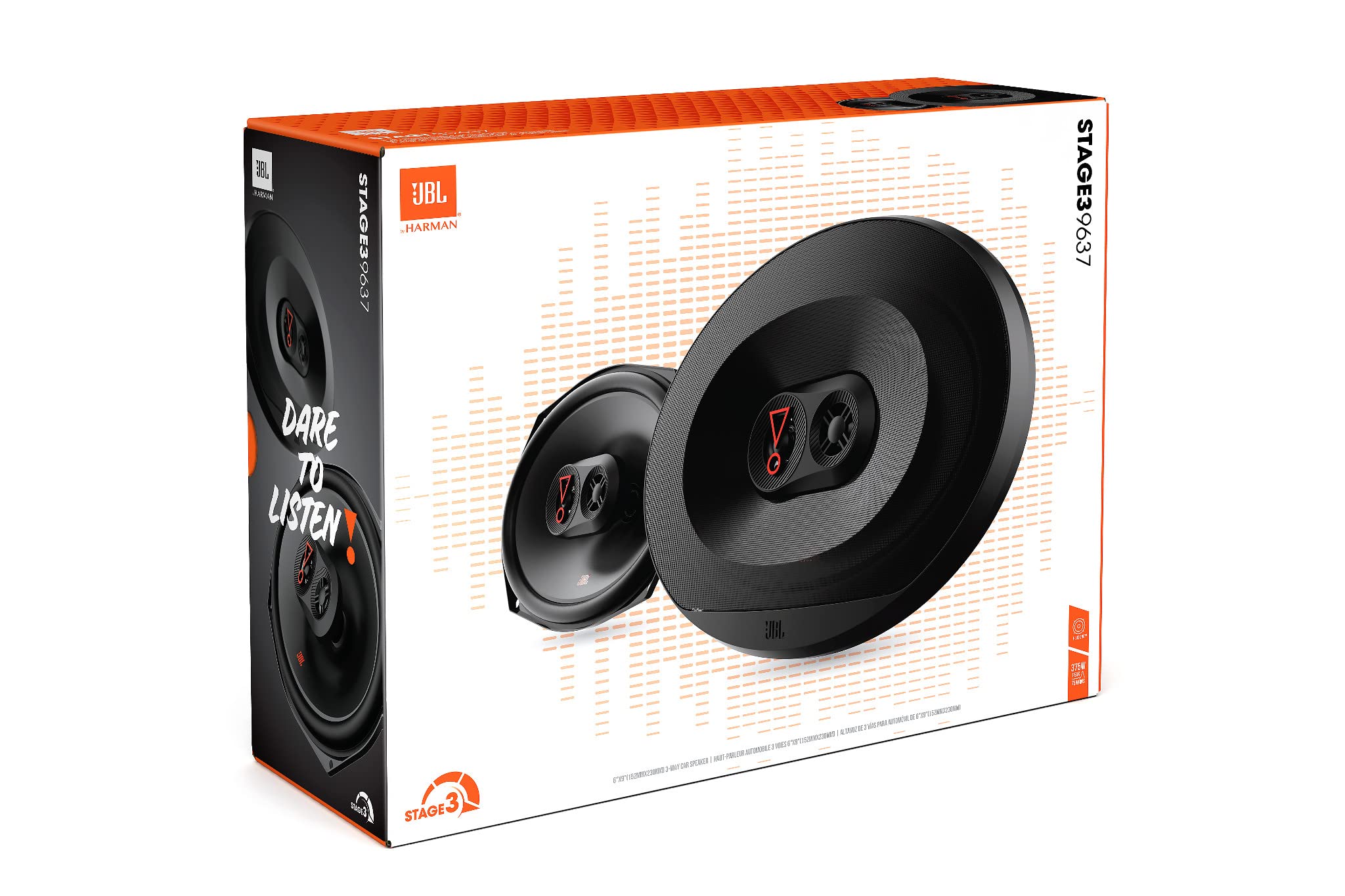 Stage3 9637 3-Wege Auto Lautsprecher Set von Harman Kardon - 375 Watt KFZ Auto Boxen - ovale JBL Box groß x (152 mm x 230 mm) – Bild 8