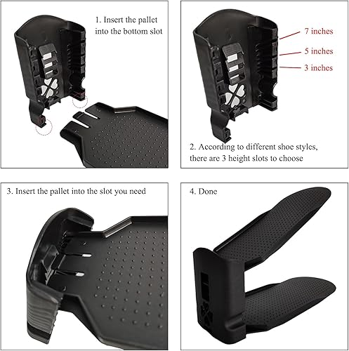 Vista 4 de Organizador de ranuras para zapatos, apiladores de zapatos ahorradores de espacio, zapatos ajustables de doble capa, ocupa menos espacio y organiza