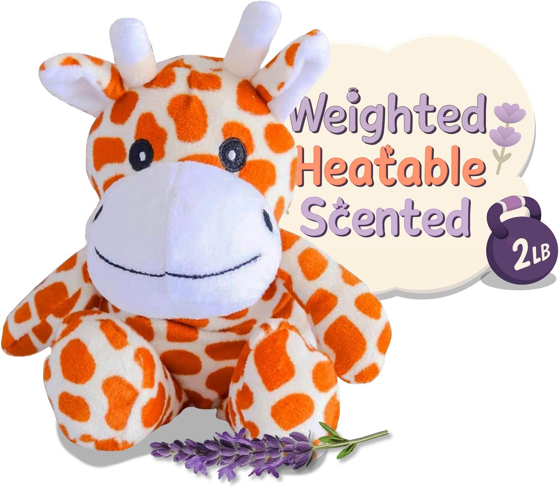 WILD BABY Microwavable & Weighted Plush Toy - Giraffe Stuffed Animal for Comfort & Warmth - Soft, Heatable Plushie for Snuggles - Great for Kids, Toddlers & All Ages