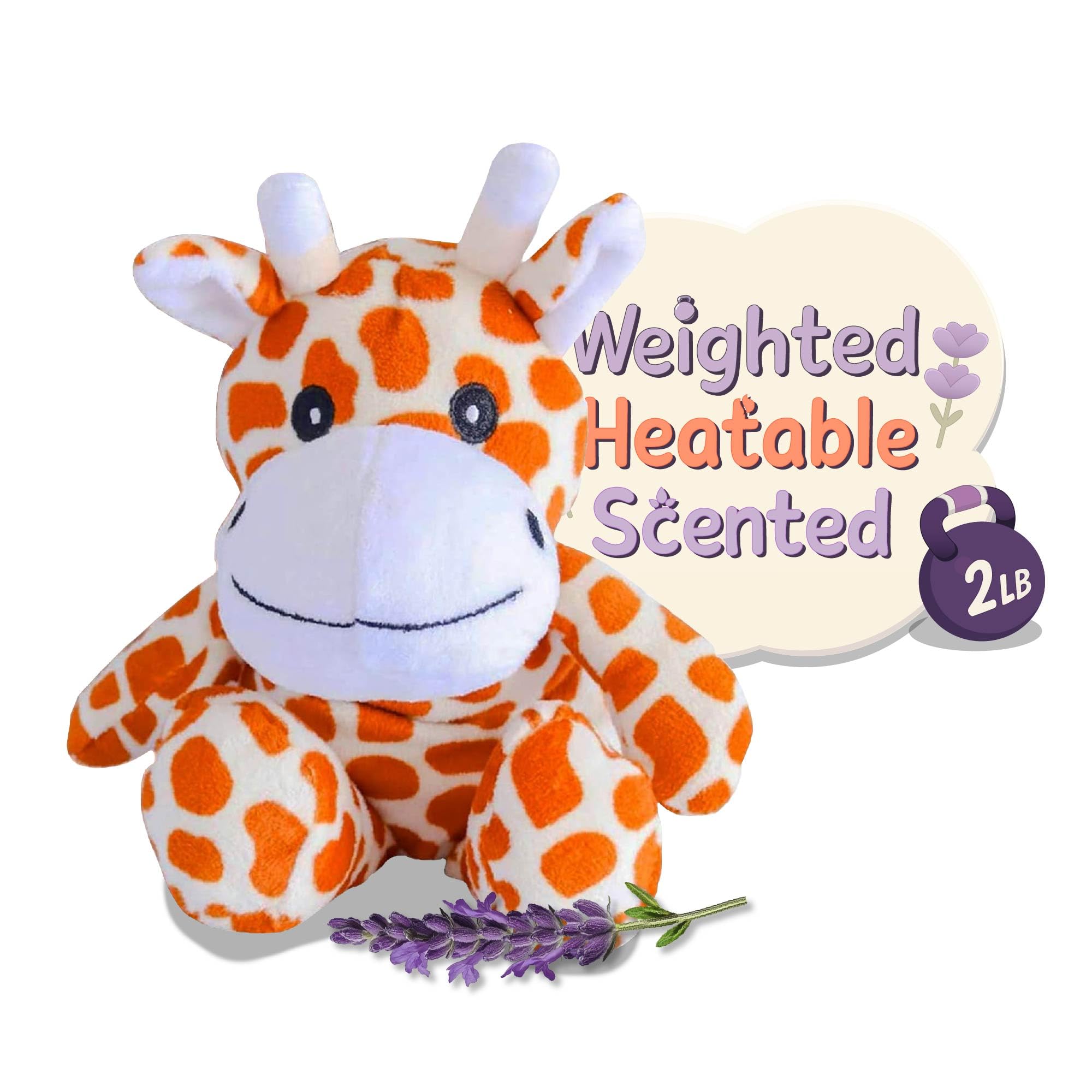 WILD BABY Microwavable & Weighted Plush Toy - Giraffe Stuffed Animal for Comfort & Warmth - Soft, Heatable Plushie for Snuggles - Great for Kids, Toddlers & All Ages