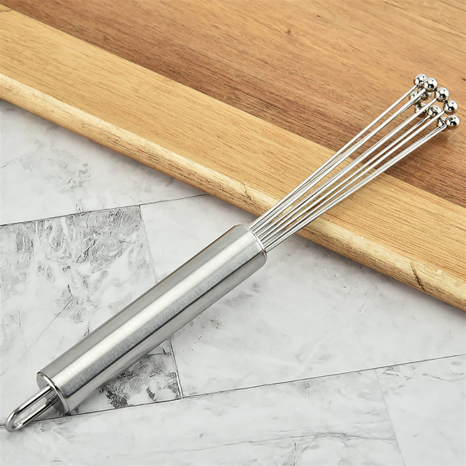 Batidor de varillas for cocinar, batidor huevos manual, utensilios cocina sin acero inoxidable, accesorios manuales