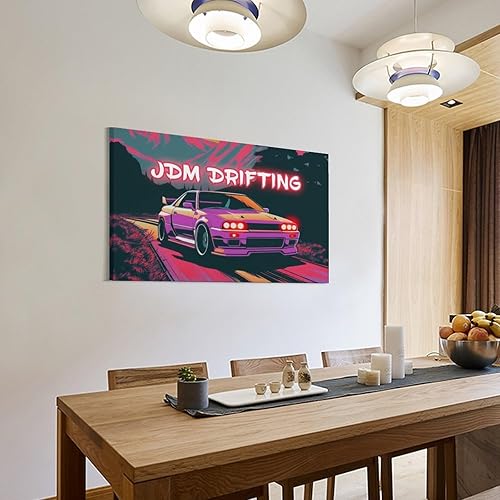 Miniatura 3 de R32 Jdm Car Synthwave - Pósteres retro para automóvil, para habitación, sala de estar, dormitorio, impresiones artísticas estéticas para decoración