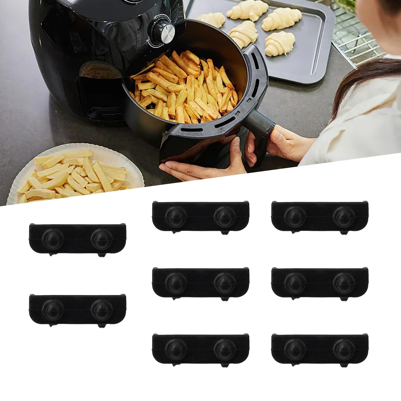 Air Fryer - rubberen bumpers - eenvoudige stappen - rubberen bumpers