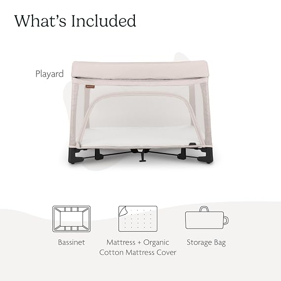 UPPAbaby Remi Playard | Deluxe 3-in-1 Portable Playard, Bedside Bassinet + Travel Crib| Mesh Bassinet, Mattress, Organic Cotton Mattress Cover + Storage Bag Included | Charlie (Sand Melange)
