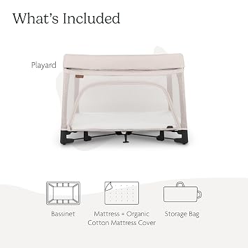 UPPAbaby Remi Playard | Deluxe 3-in-1 Portable Playard, Bedside Bassinet + Travel Crib| Mesh Bassinet, Mattress, Organic Cotton Mattress Cover + Storage Bag Included | Charlie (Sand Melange)