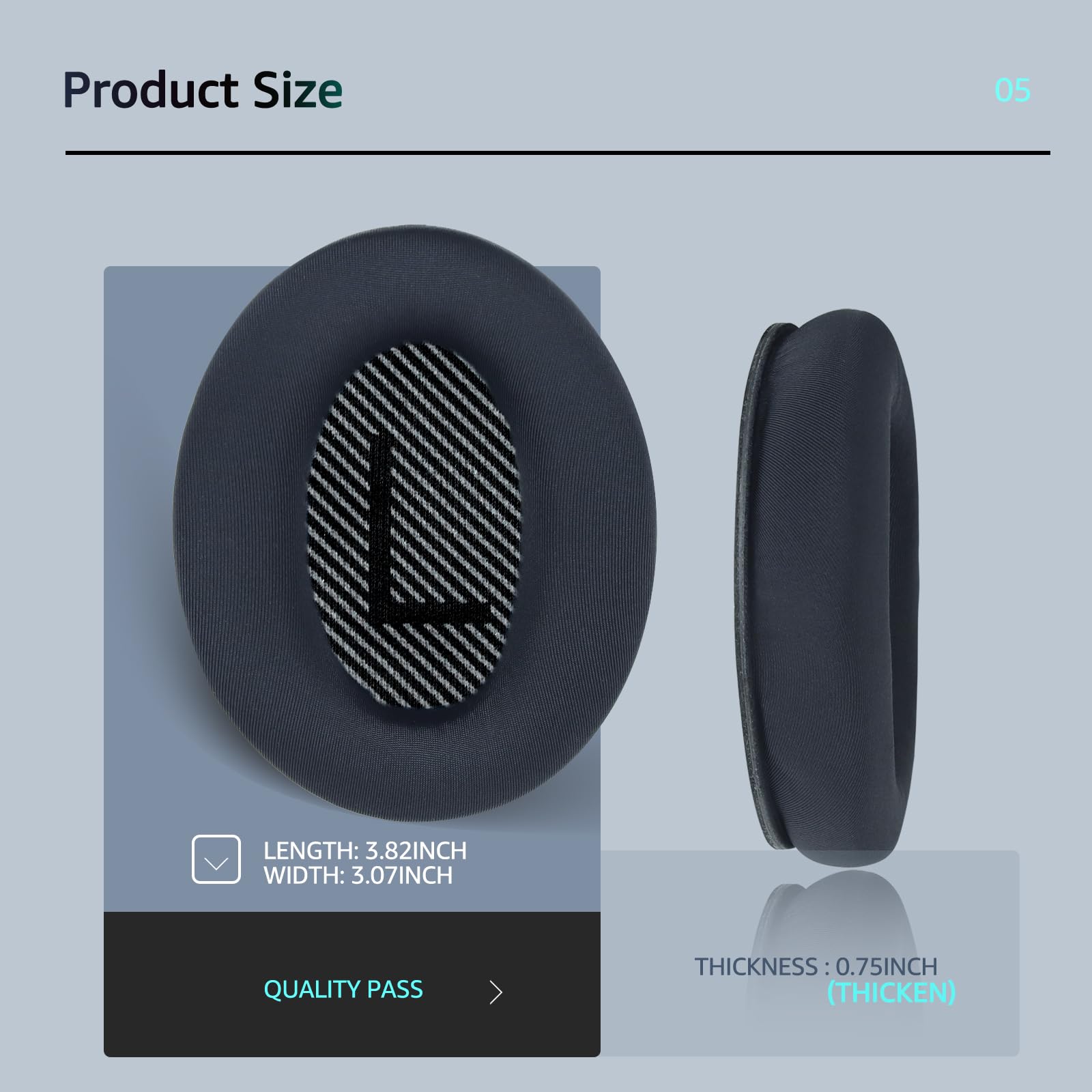 Fabric Comfort, Wzsipod Ear Pads for Bose QuietComfort 35/ QC35ii Headphones - Image 4