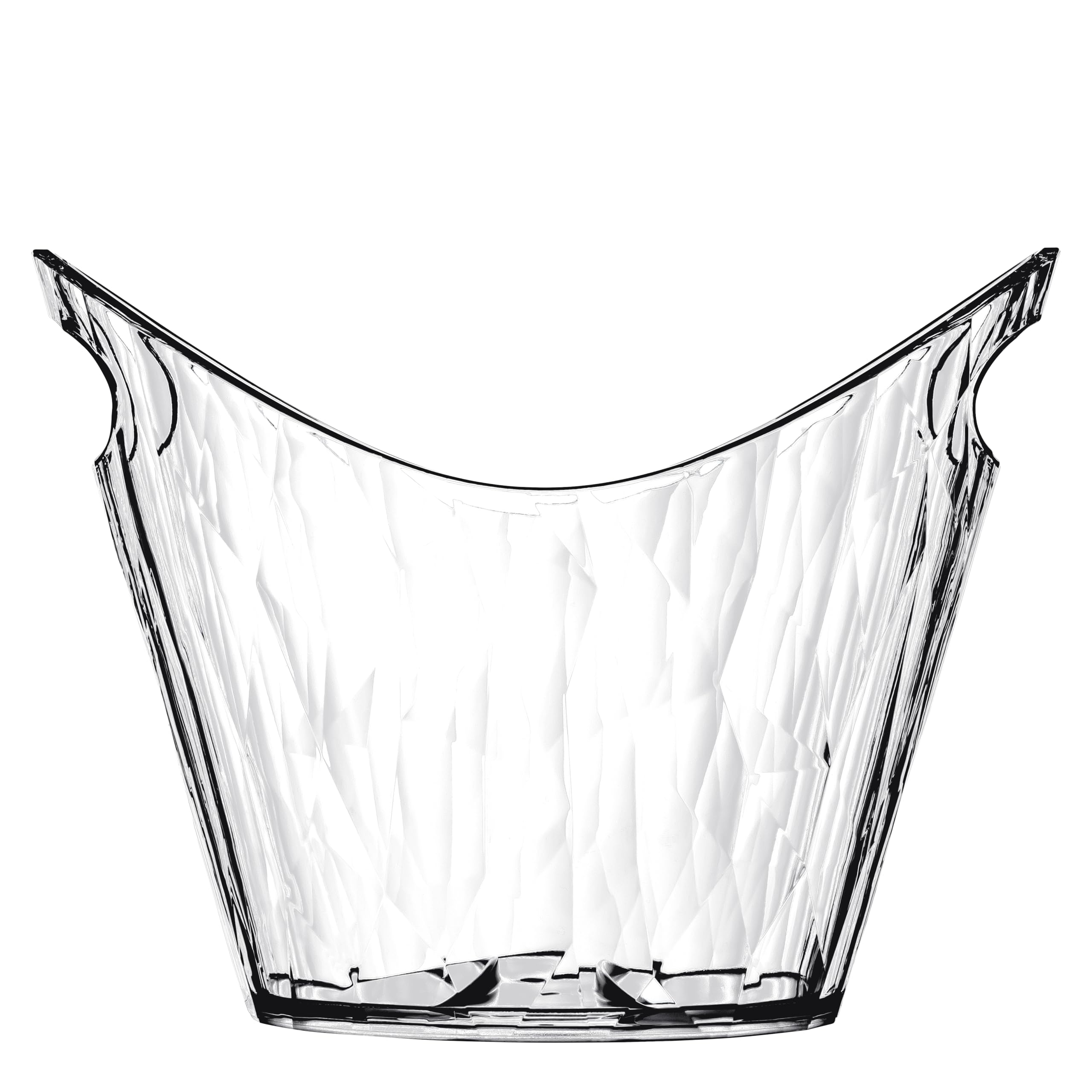 Koziol Superglas CLUB BUCKET, cubitera para vino y champán de 6 l, enfriador de botellas de lujo, plástico transparente irrompible con efecto diamante, resistente al calor y a los rayos UV, 1 unidad