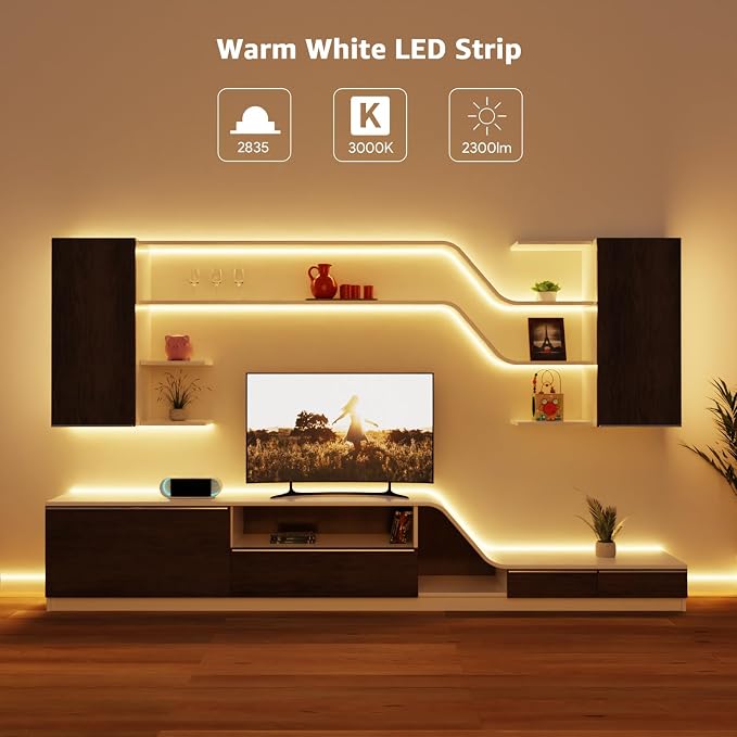 Tira LED Dimmable 32.8 pies Luz Blanca Cálida Lepro miniatura 3