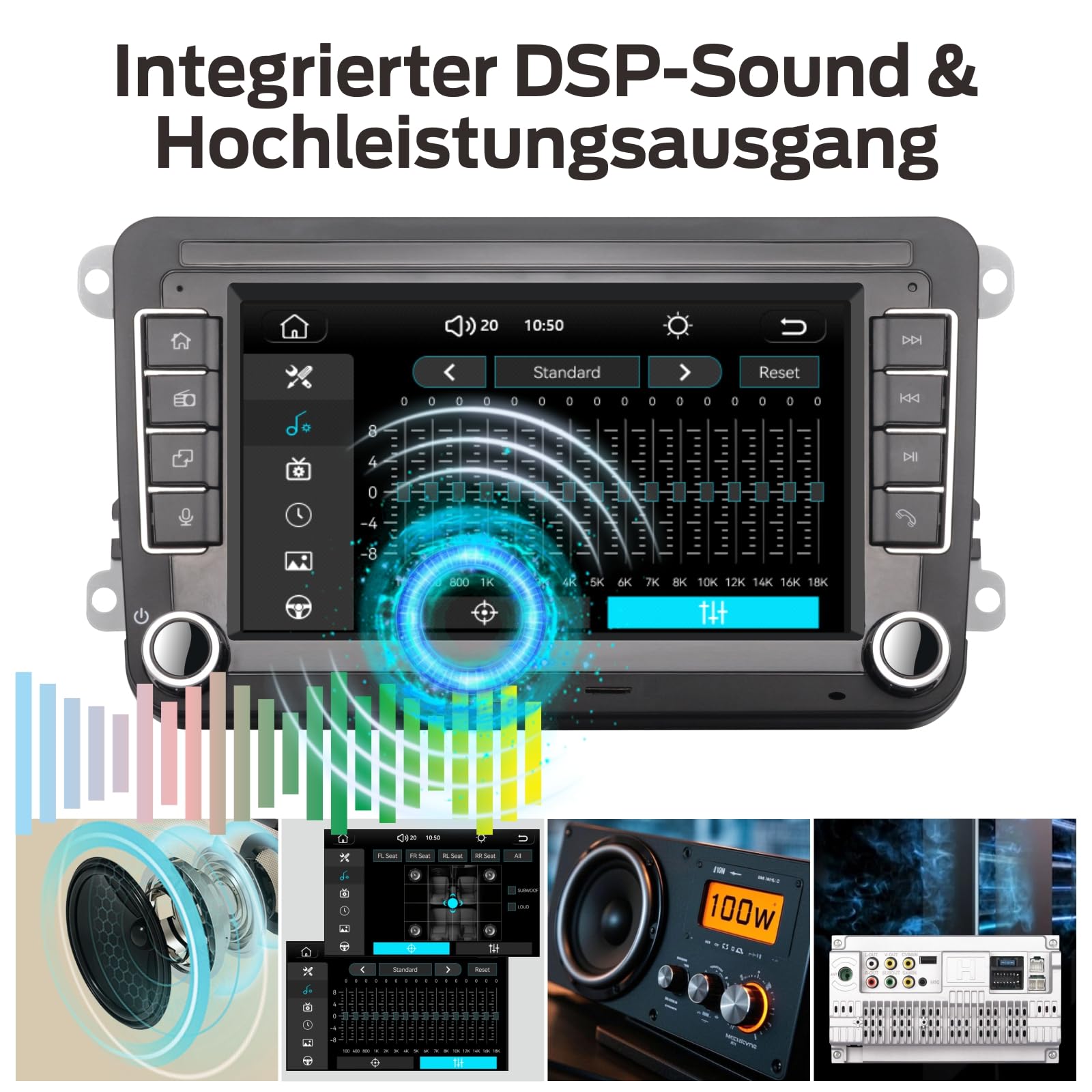 Autoradio für VW Passat Caddy Tiguan Touran Golf 5 6 GTI T5 EOS Polo mit Wireless Carplay Android Auto TF Karte Touchscreen Bluetooth AMFM Radio