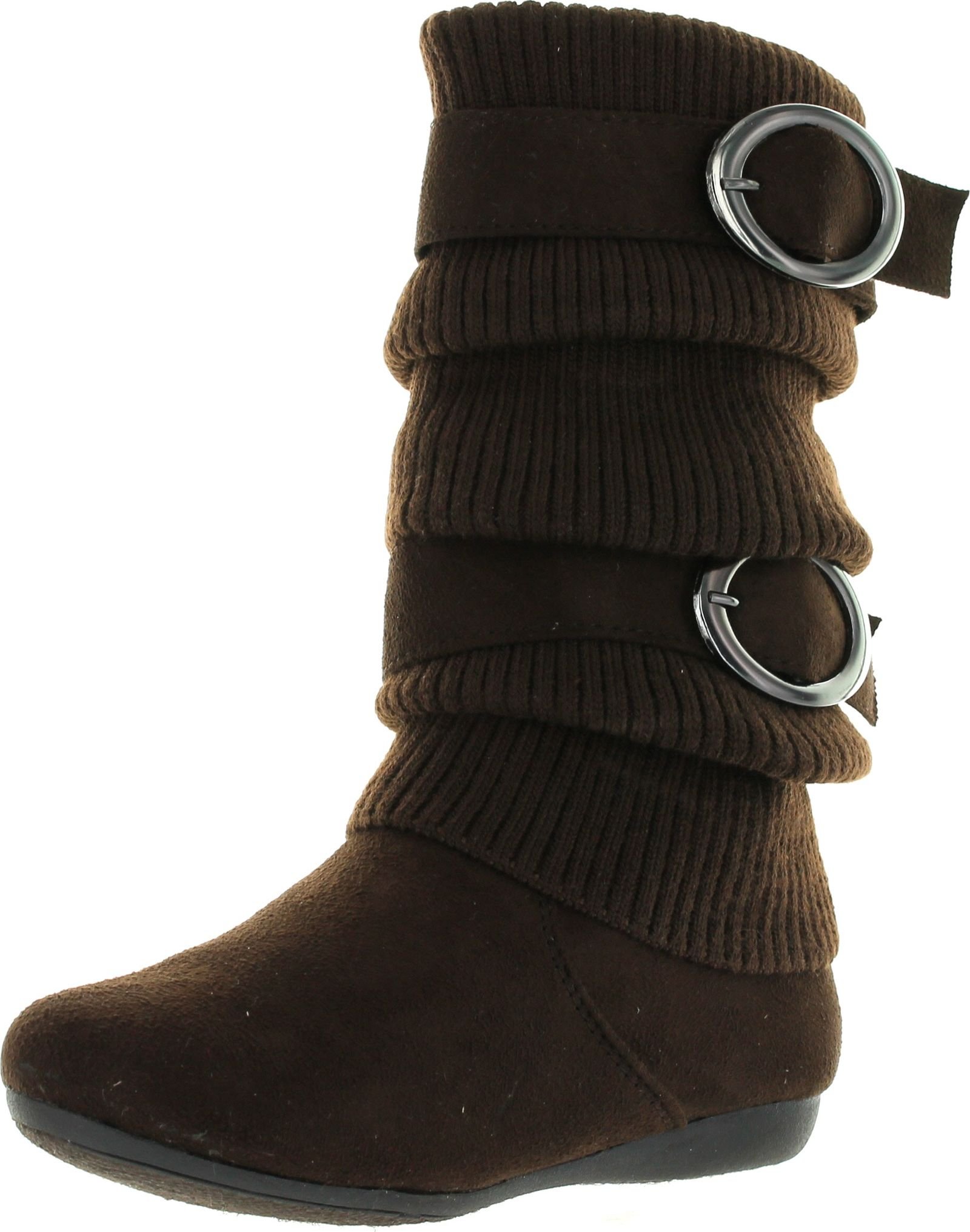 Lucky Top Girls Bank-21K Slouch Double Buckle Suede Boots with