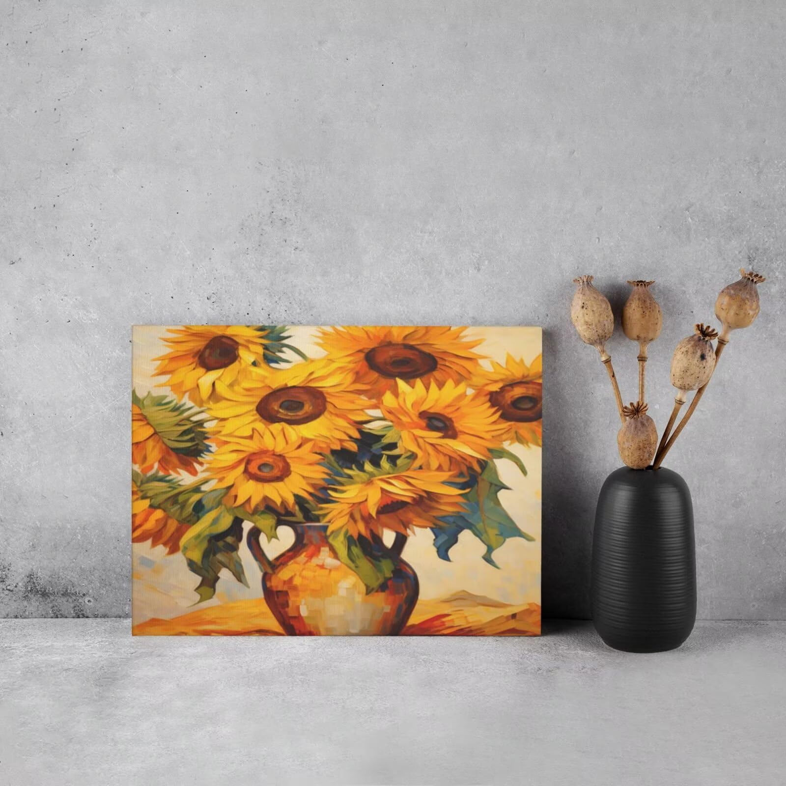 MK270 Malen-nach-Zahlen-Set für Erwachsene, Malen nach Zahlen, Motiv: Sonnenblume, Acrylfarbe nach Zahlen für Anfänger, Ölgemälde, Basteln für Heimdekoration, 120 x 90 cm, ohne Rahmen)