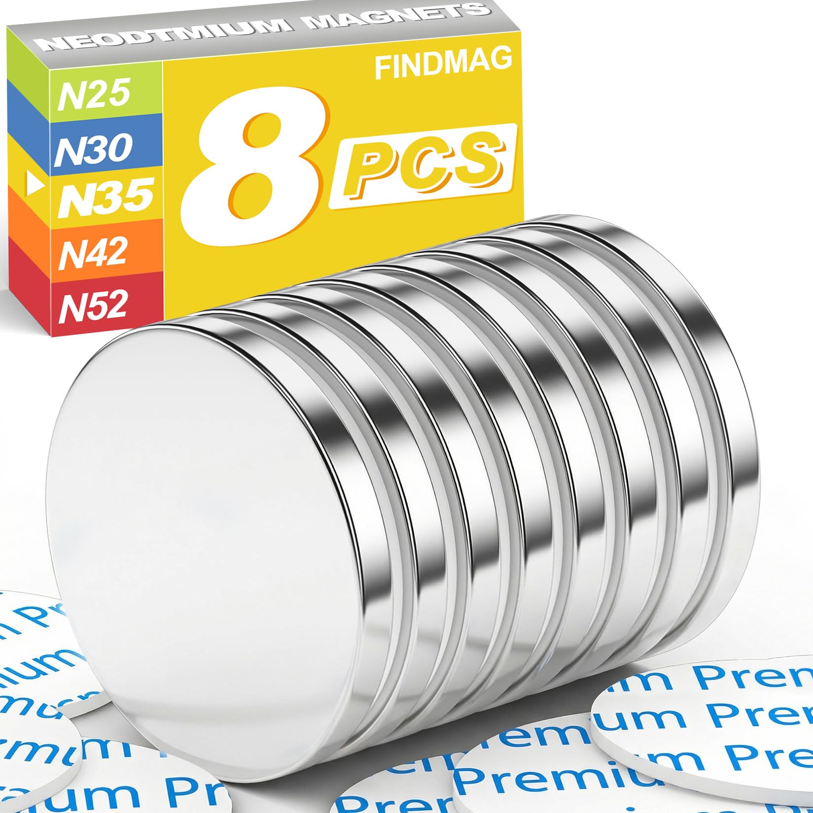 FINDMAG 20 Pack Magnets, Strong Neodymium Disc Magnets, 1.18'' D x 1/8'' H — Amazon image 11