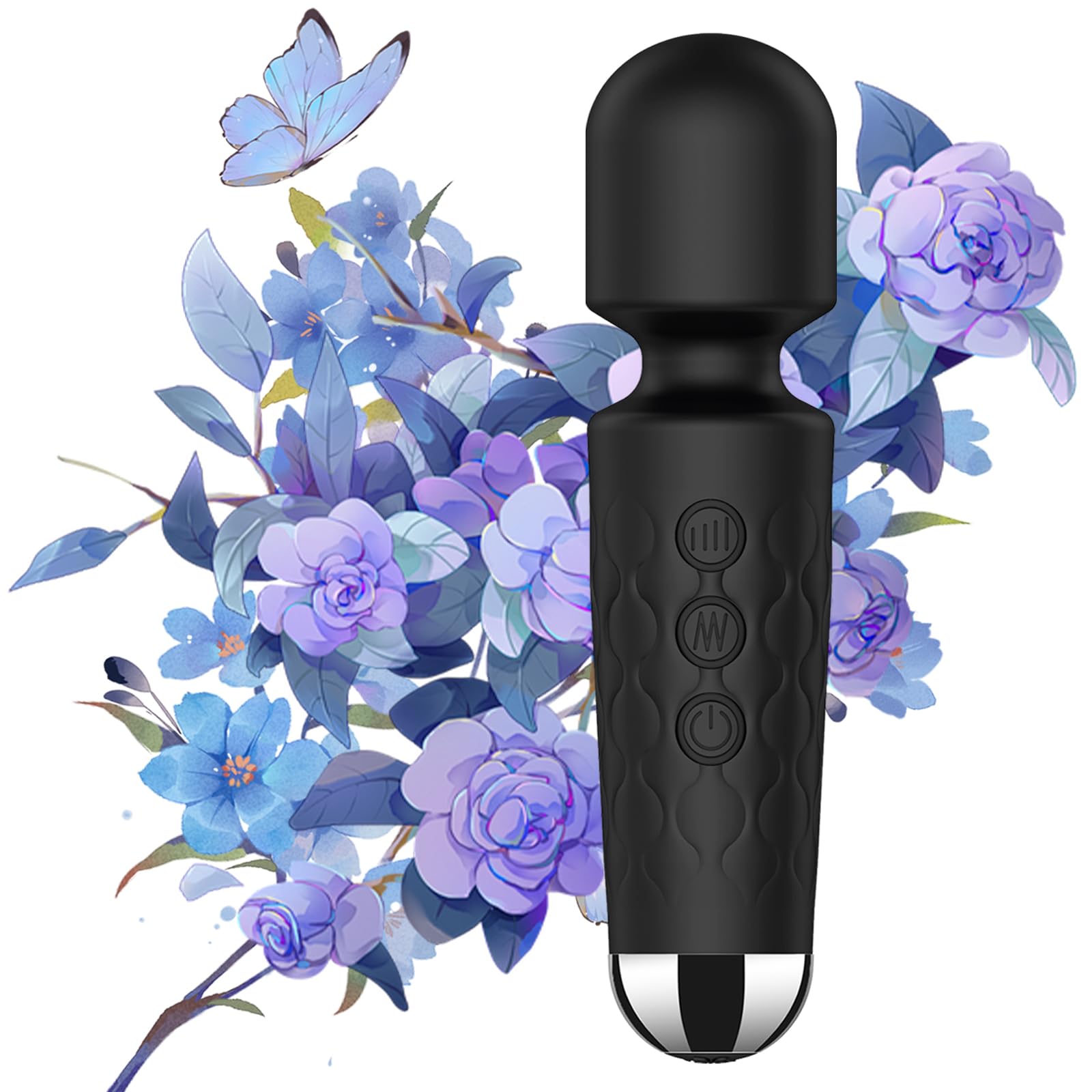 Mini Personal Massage Small Cordless Handheld Bullet Massager - Powerful - Quiet - Back Legs Hand Pains and Sports Recovery (Black)-image-9