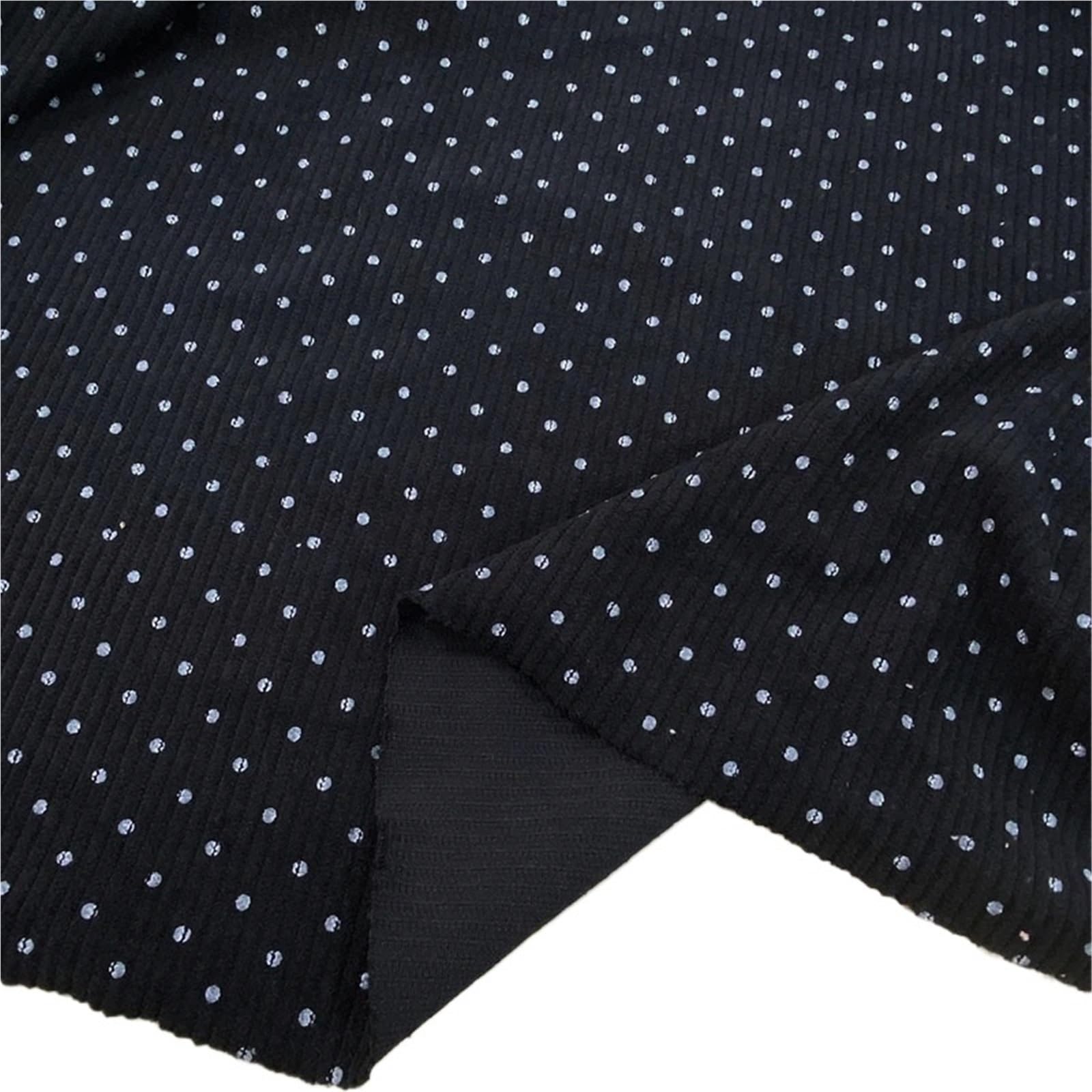Polka Dots Fabric Polka Dot Offset Printing Pit Strip Clothing Fabric Corduroy Cloth(Color2,Length 1.5 Meters)