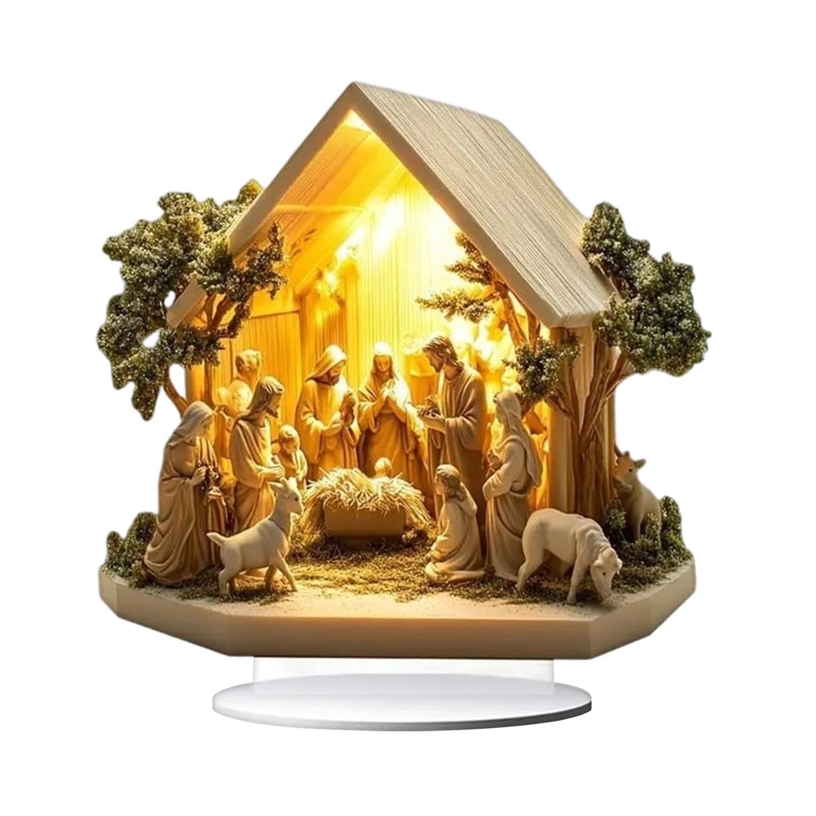 Christmas Table Decor 2D Acrylic Nativity Scene Seasonal Decor