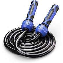 Buddy Lee Weighted Jump Rope 1.5 lbs Heavy-Duty 10mm PVC Rope with Adjustable Length, Power Grip Handles & Carry Pouch | Jump Rope