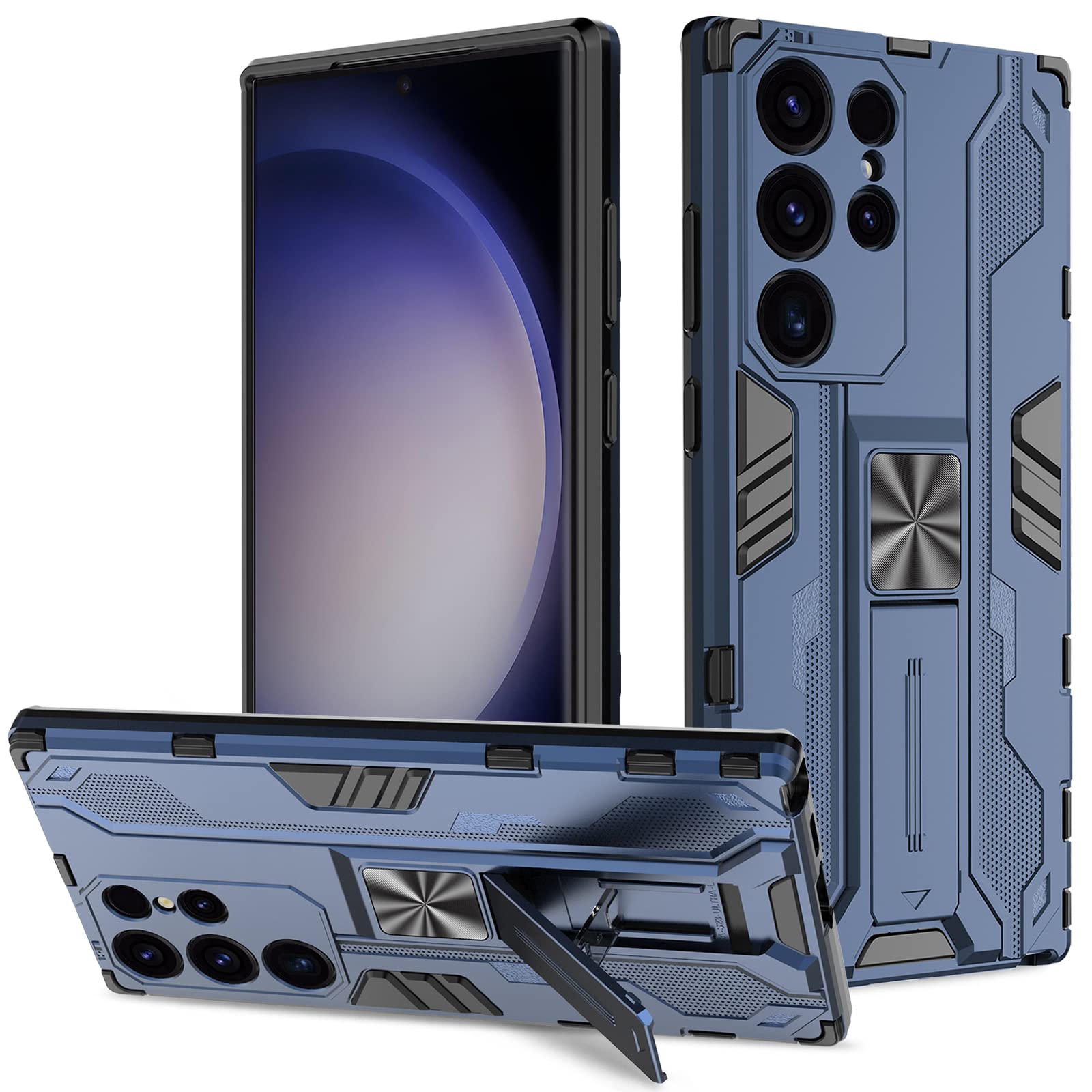 Funda para Samsung Galaxy A13 4G con Cristal Templado Protector Pantalla, Carcasa Antigolpes con Soporte anular metálico, Case Protectora de Grado Militar, Negro — view 173