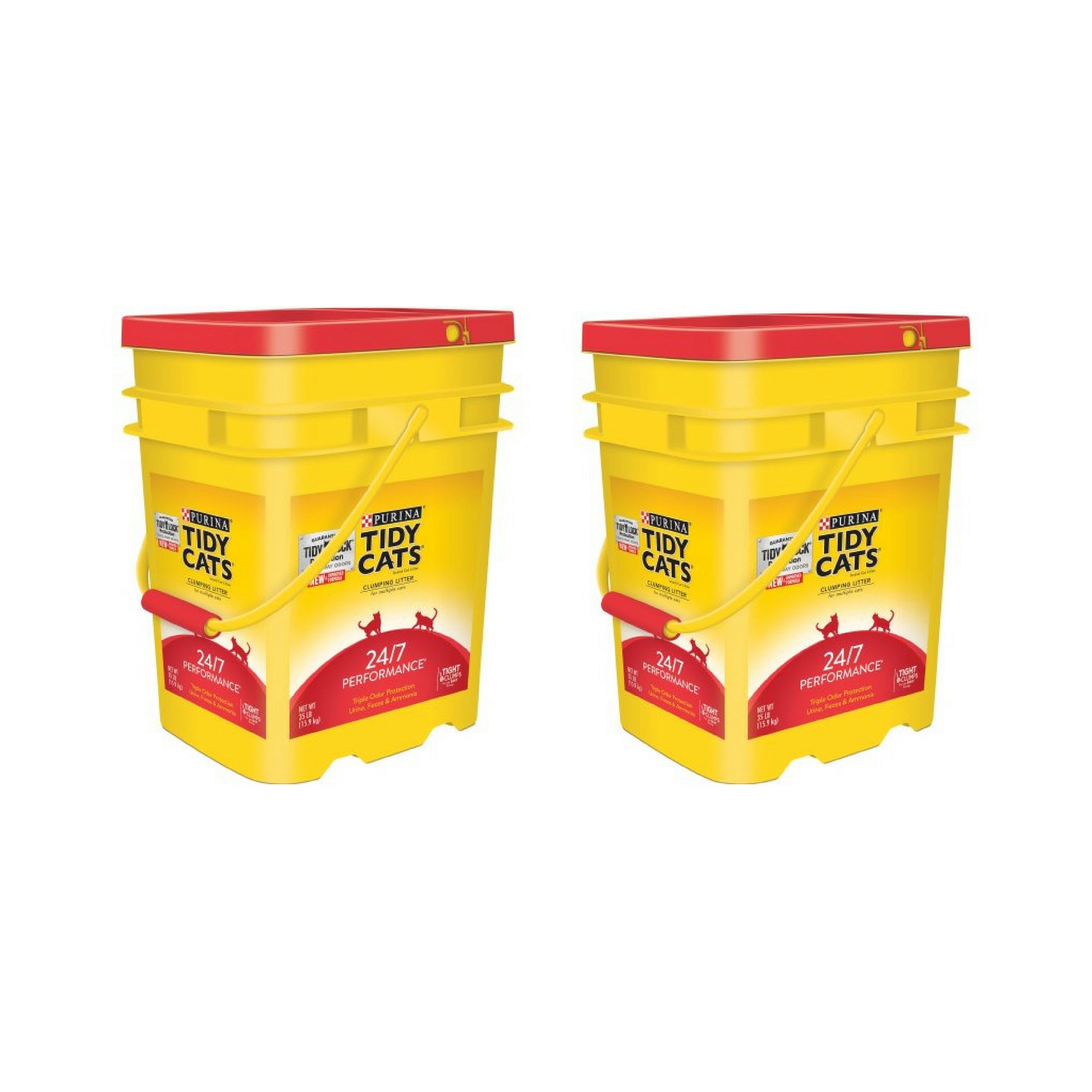 Purina Tidy Cats Clumping Litter 24/7 Performance for Multiple Cats 35 lb. Pail (35 Lb - 2 Pails)