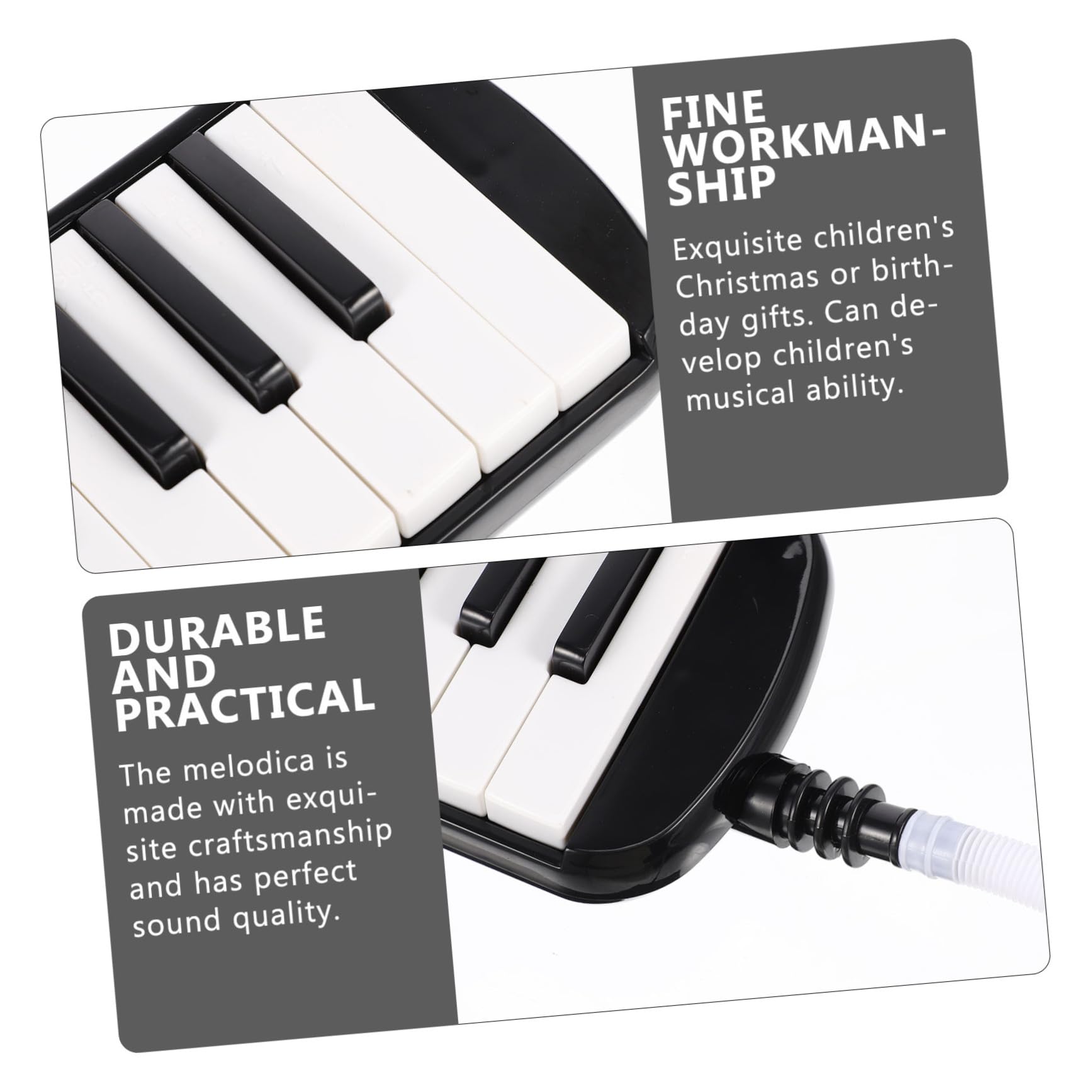 Melodica 32 Tasti Strumento Musicale per Bambini Principianti | Nero, Abs e Plastico, Parti in Nailon, Formato Portatile, per Uso Didattico e Pratica Quotidiana