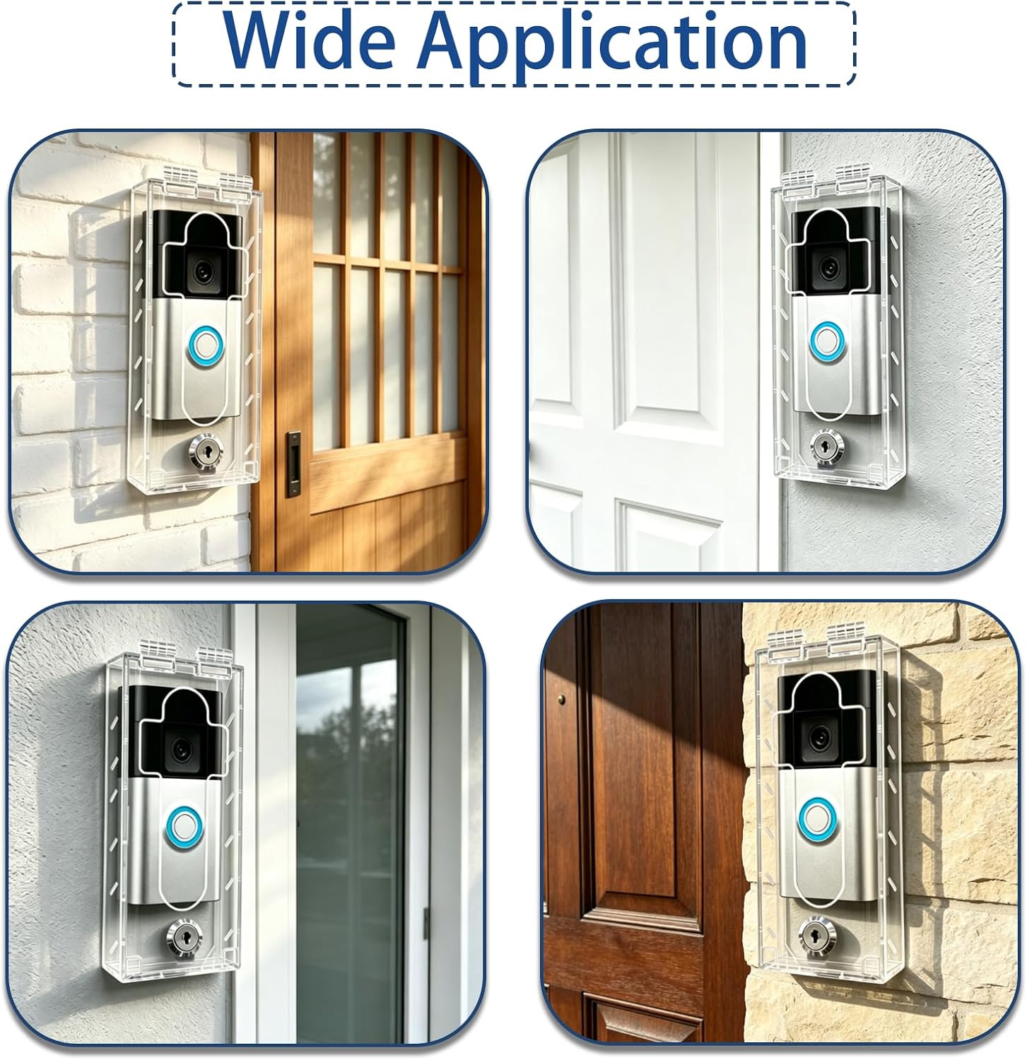 Outdoor Anti-Theft Doorbell Lock Box for Ring,7.09”L × 2.95”W × 1.22”H, High Transparent Acrylic Protective Housing, Protect Doorbell from Vandalism and Theft