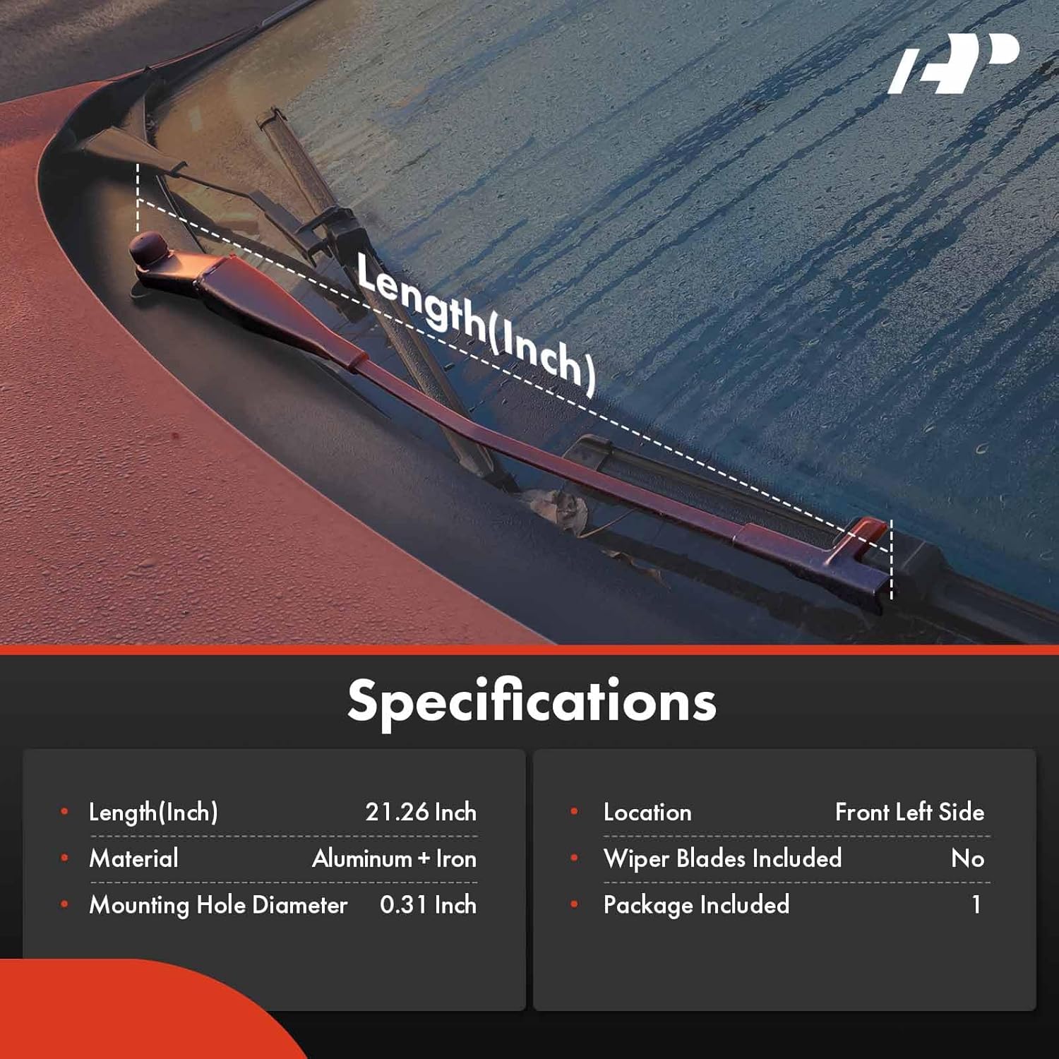 A-Premium Front Driver Side Windshield Wiper Arm Compatible with Audi A6 2005-2011, A6 Quattro 2005-2011