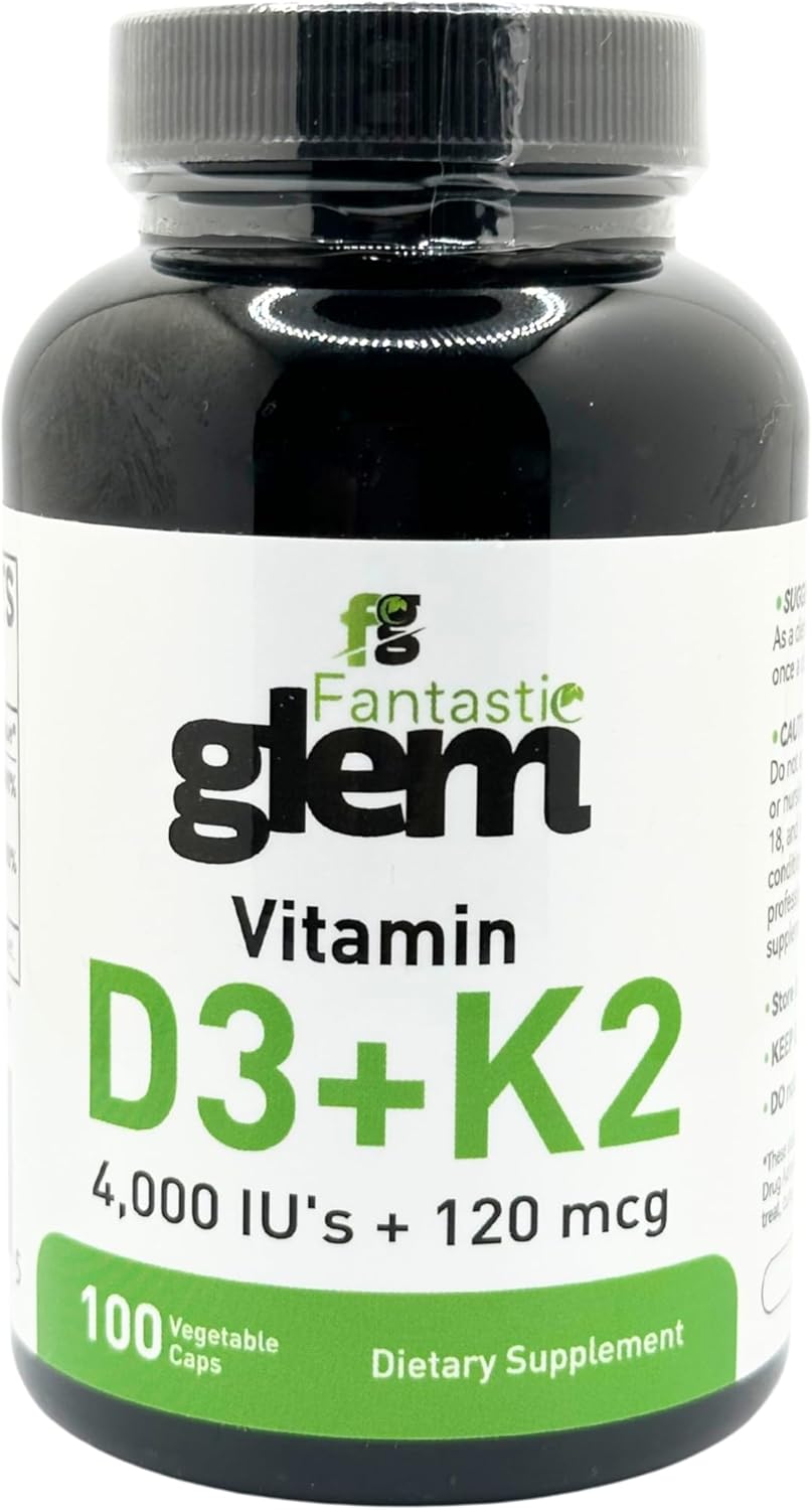 Vitamin D3 K2 Capsules - Dietary Supplement to Support Immune Function, Daily Nutritional Support Formula - GMO, Soy and Gluten Free- 100 Count