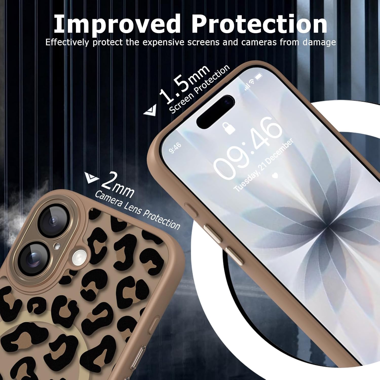 Magnetic for iPhone 17 Case [Compatible with MagSafe] Cute Cheetah Leopard Print Pattern Design, Slim Bumper Translucent Matte Protective Cover for Women Men, Brown