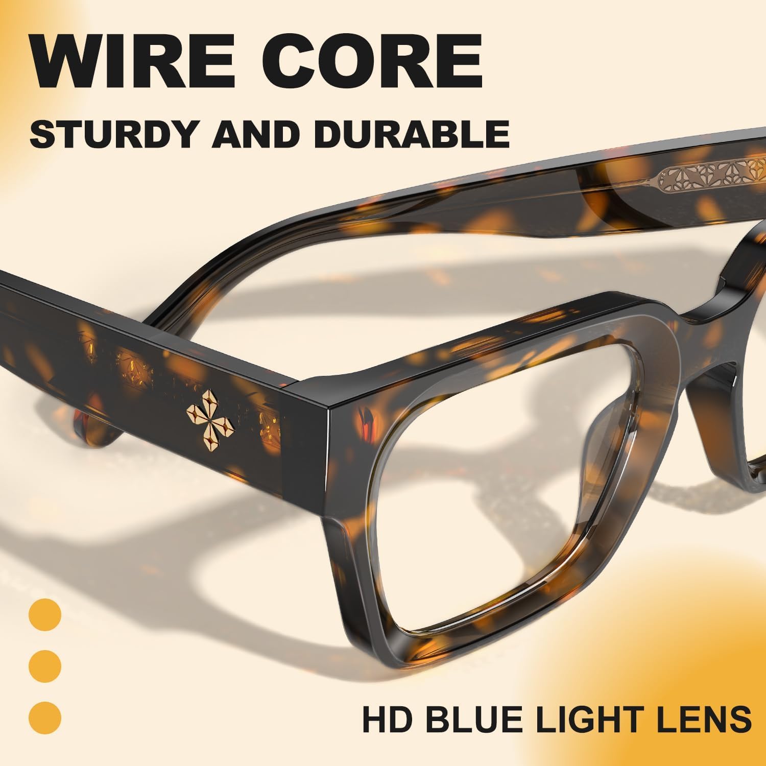 VISOONE Blue Light Blocking Glasses TR90 Square Computer Glasses with Wire Core Temples Anti Glare UV400 Eyewear Colorado