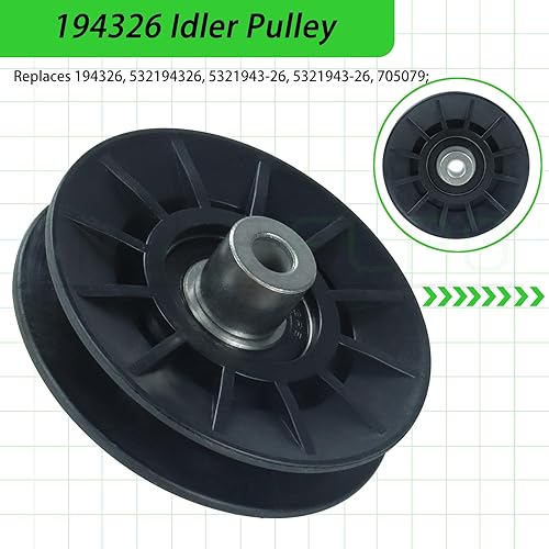 Miniatura 3 de Paquete de 2 poleas tensoras 532194326 con polea tensora 532194327, polea tensora plana 194327, Craftsman 194326, 532194327, 532194326, 194327 para