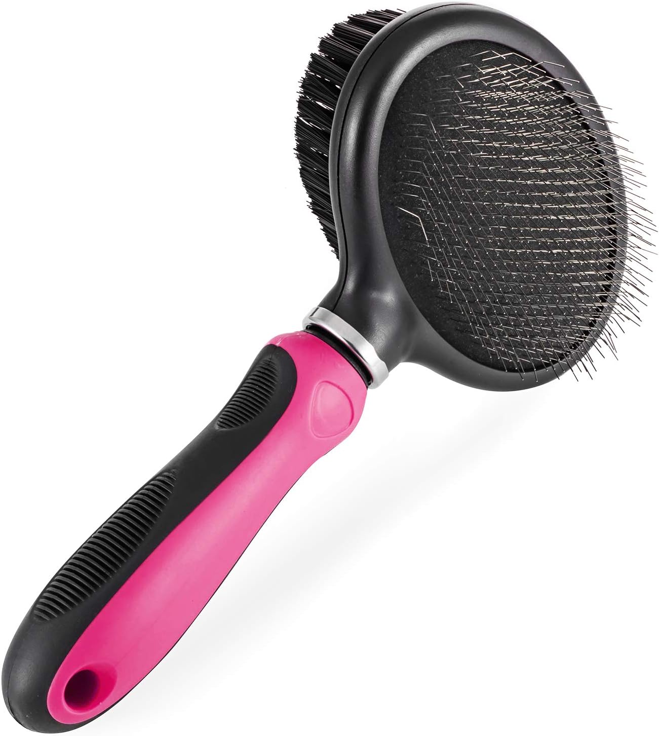 Slicker Double Sided Grooming Brush |Small Medium Dogs and Cats | Long and Short Haired Pet | Blue and Pink Color | Flexible Handle for…
